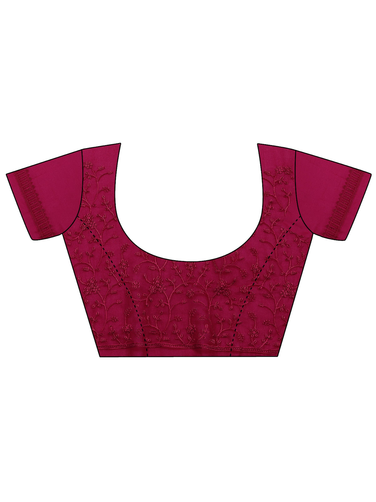 Red Embroidered Georgette Sarees With Unstitched Blouse Piece