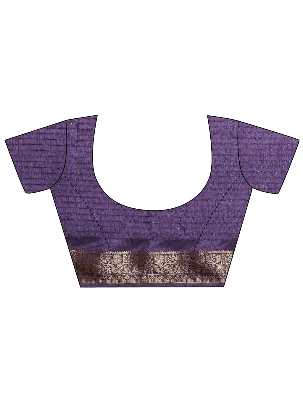 Purple Embellished Silk Blend Saree With Unstitched Blouse Piece
