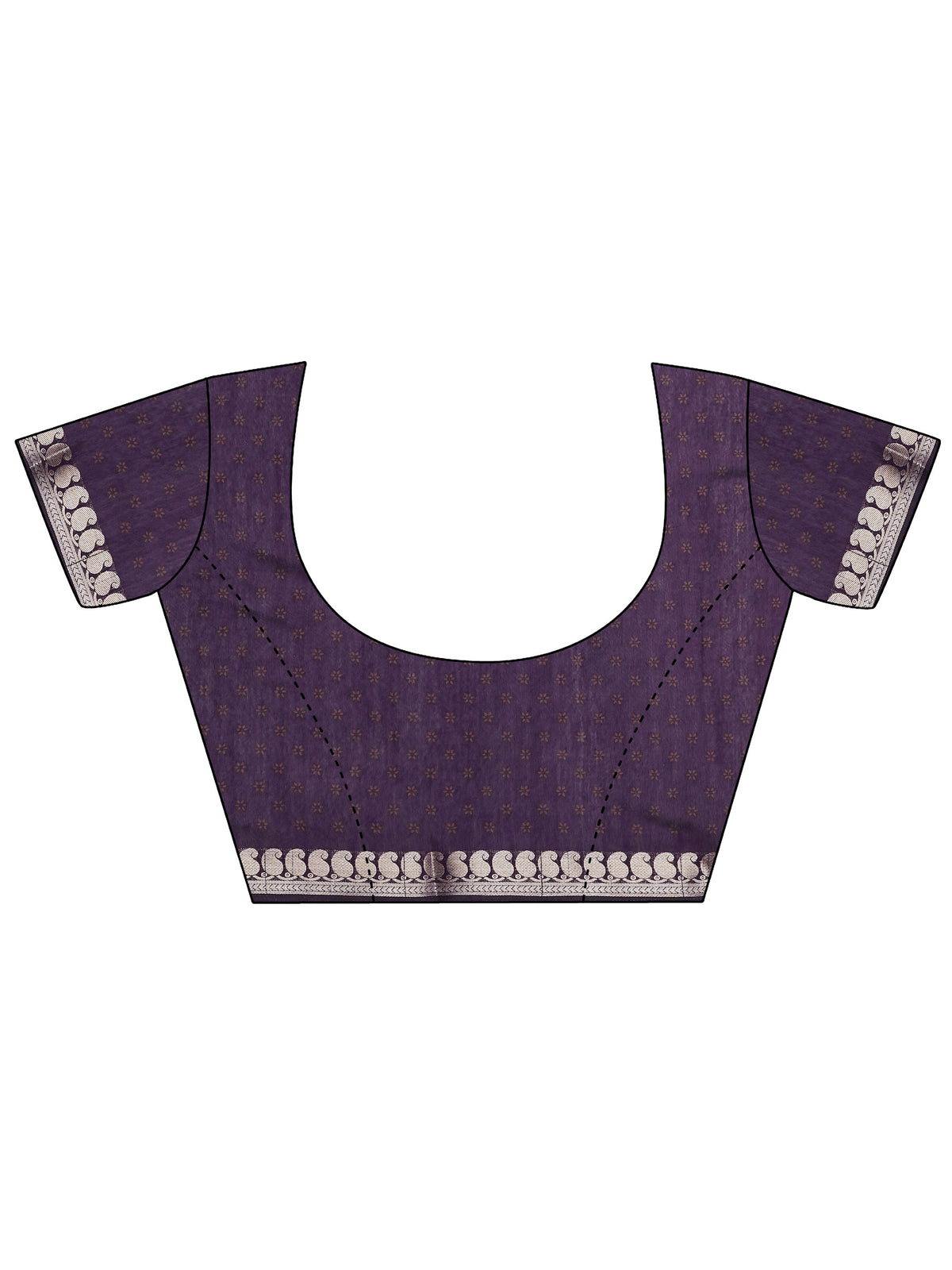 Mauve Printed Silk Blend Saree With Unstitched Blouse Piece