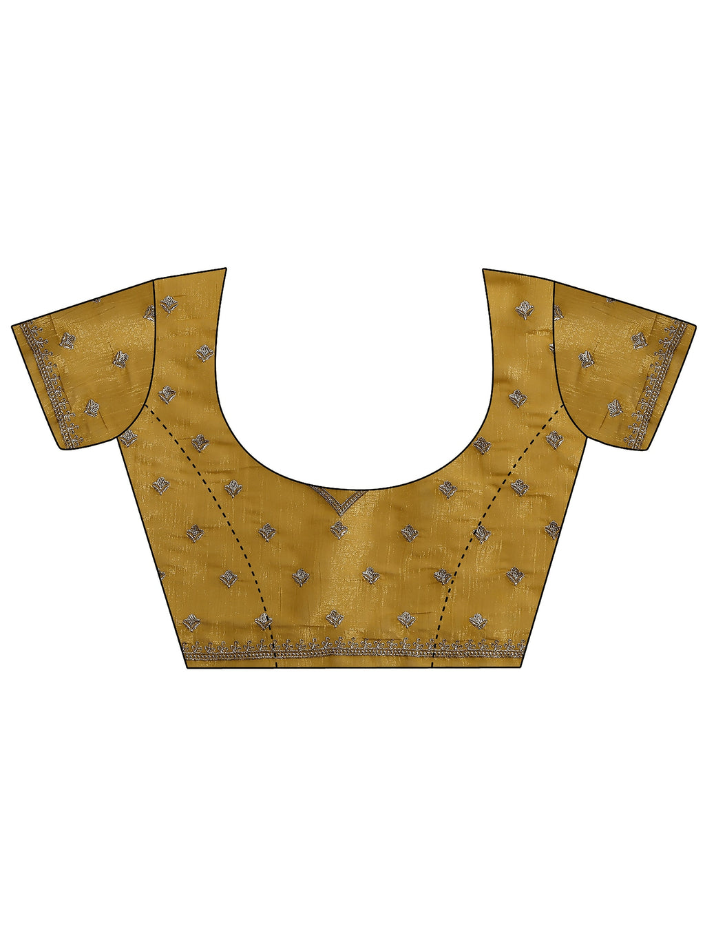 Yellow Embellished Silk Blend Saree With Unstitched Blouse Piece