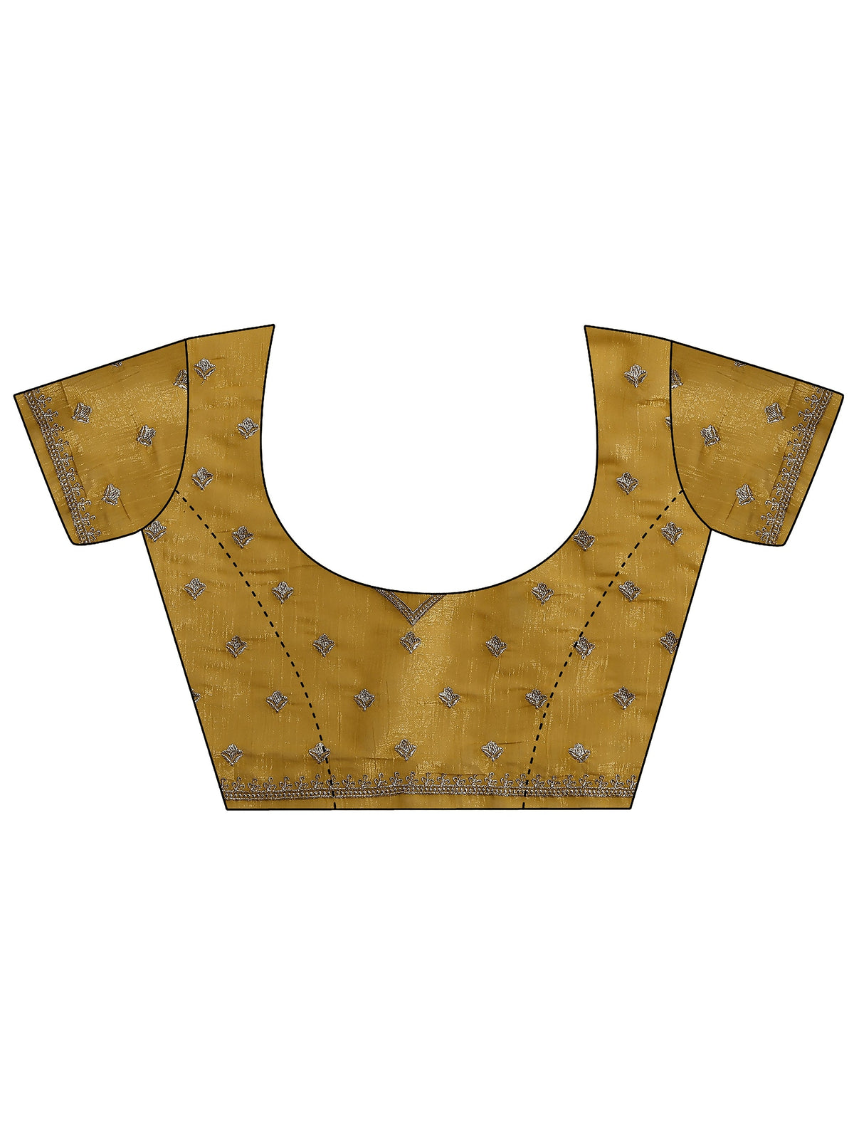Yellow Embellished Silk Blend Saree With Unstitched Blouse Piece