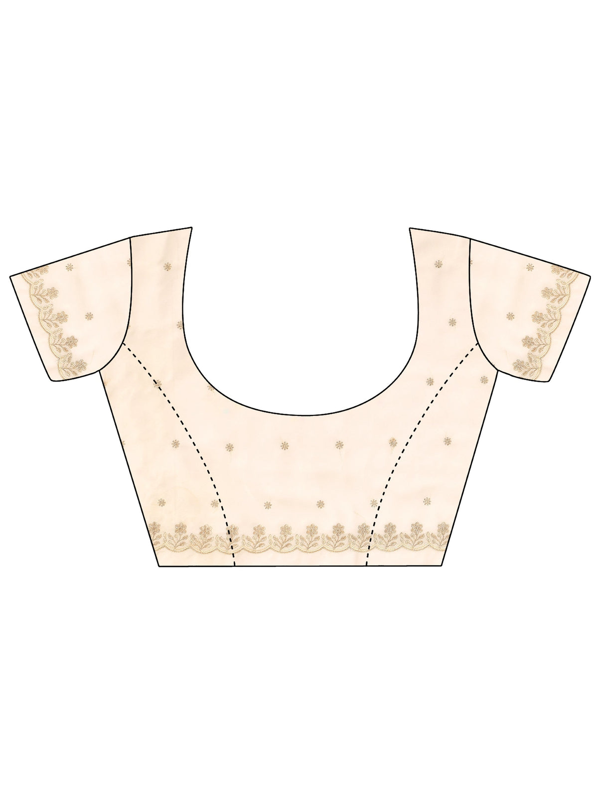 Cream Embroidered Georgette Saree With Unstitched Blouse Piece