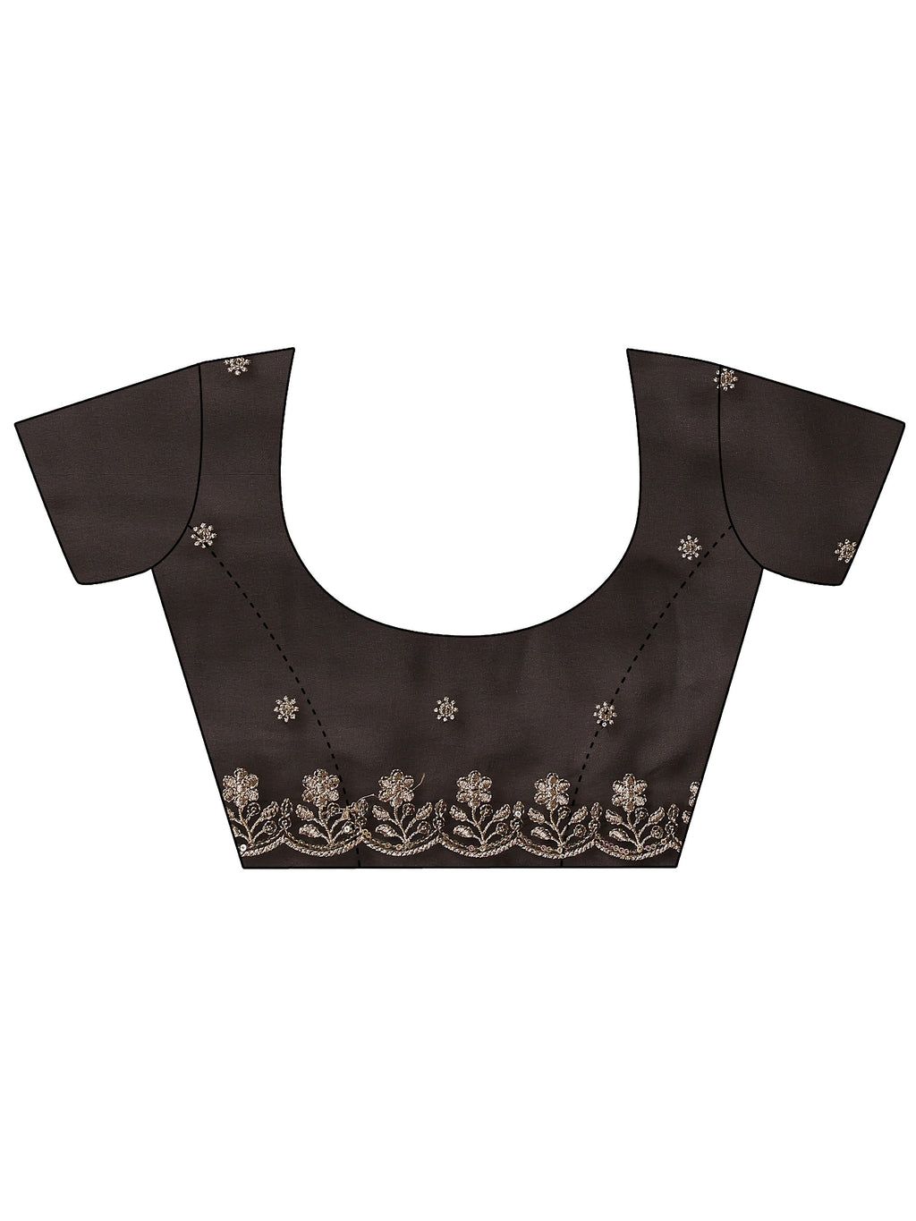 Black Embroidered Georgette Saree With Unstitched Blouse Piece