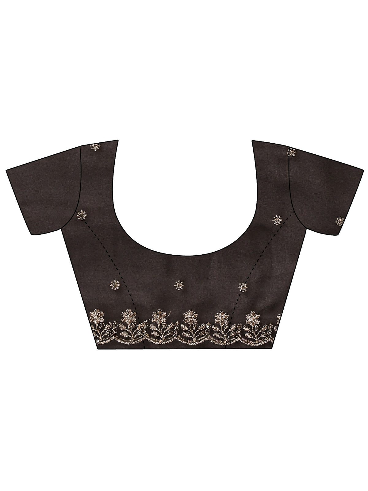 Black Embroidered Georgette Saree With Unstitched Blouse Piece