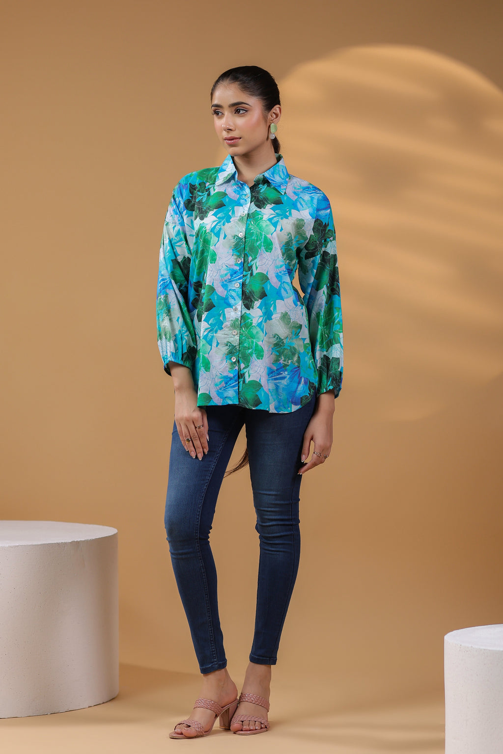 Women Floral Print Cotton Top