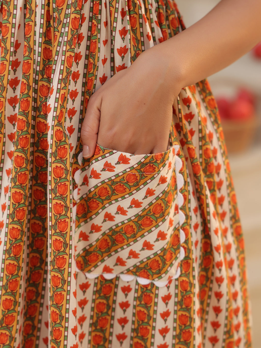 Printed Pure Cotton Fit & Flared Ethnic Dress