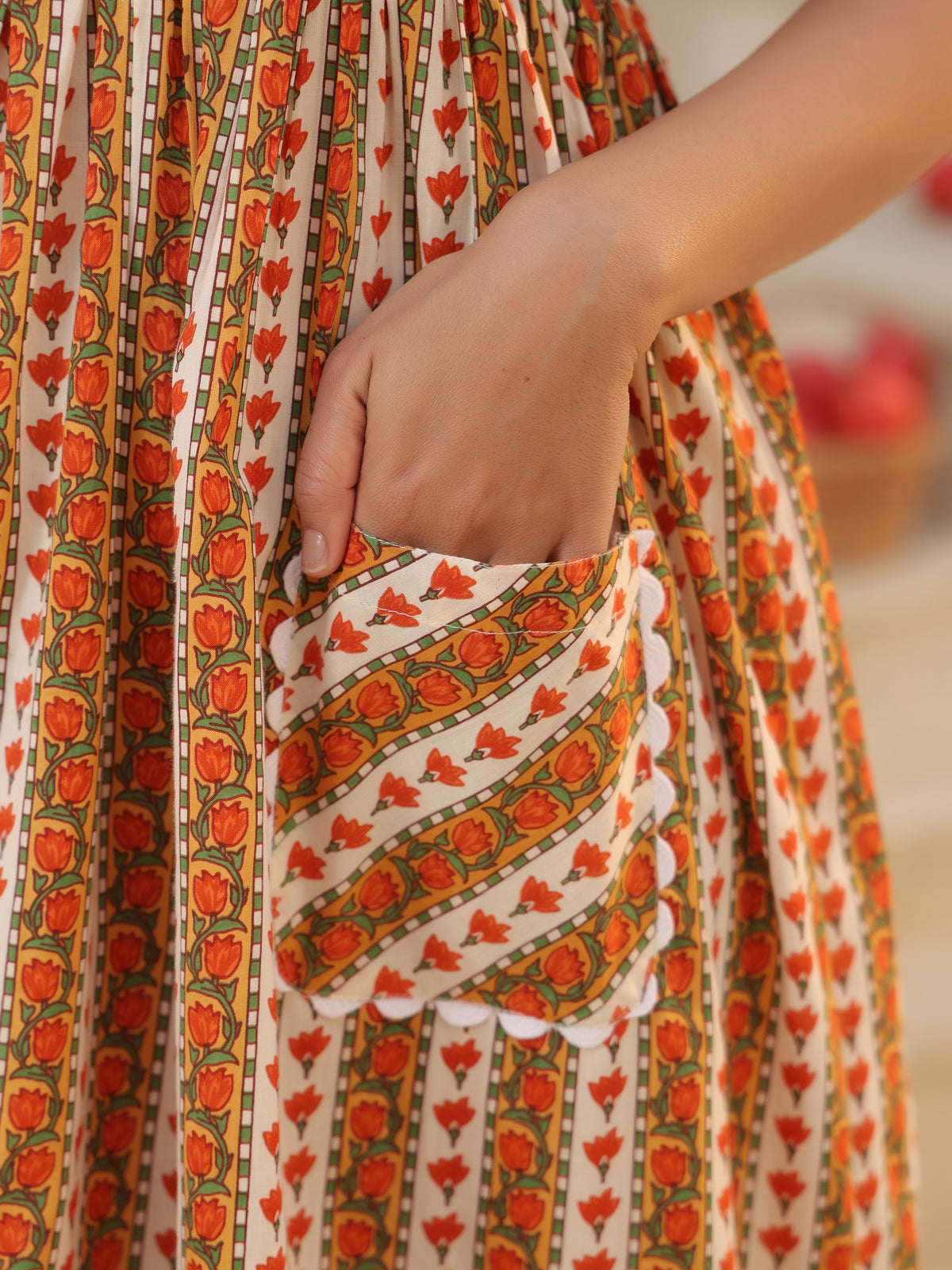 Printed Pure Cotton Fit & Flared Ethnic Dress