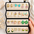 Premium Earring 12 Pair Foldable Velvet Earring Display Box