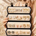 Premium Earring 12 Pair Foldable Velvet Earring Display Box