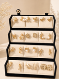Premium Earring 12 Pair Foldable Velvet Earring Display Box