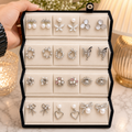 Premium Earring 12 Pair Foldable Velvet Earring Display Box