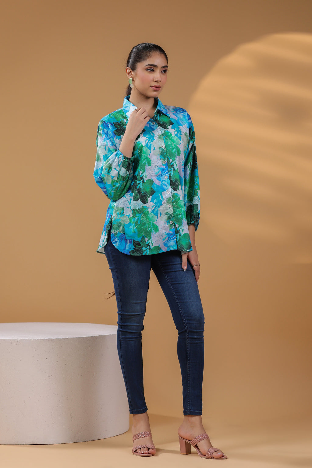 Women Floral Print Cotton Top