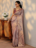 Mauve Banarasi Satin Saree