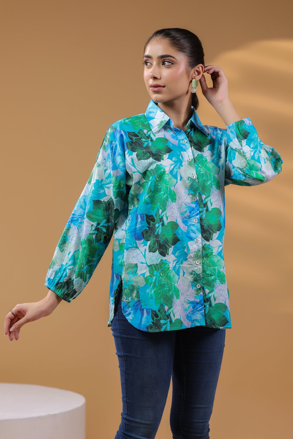 Women Floral Print Cotton Top