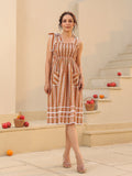 Printed Pure Cotton Fit & Flared Ethnic Dress