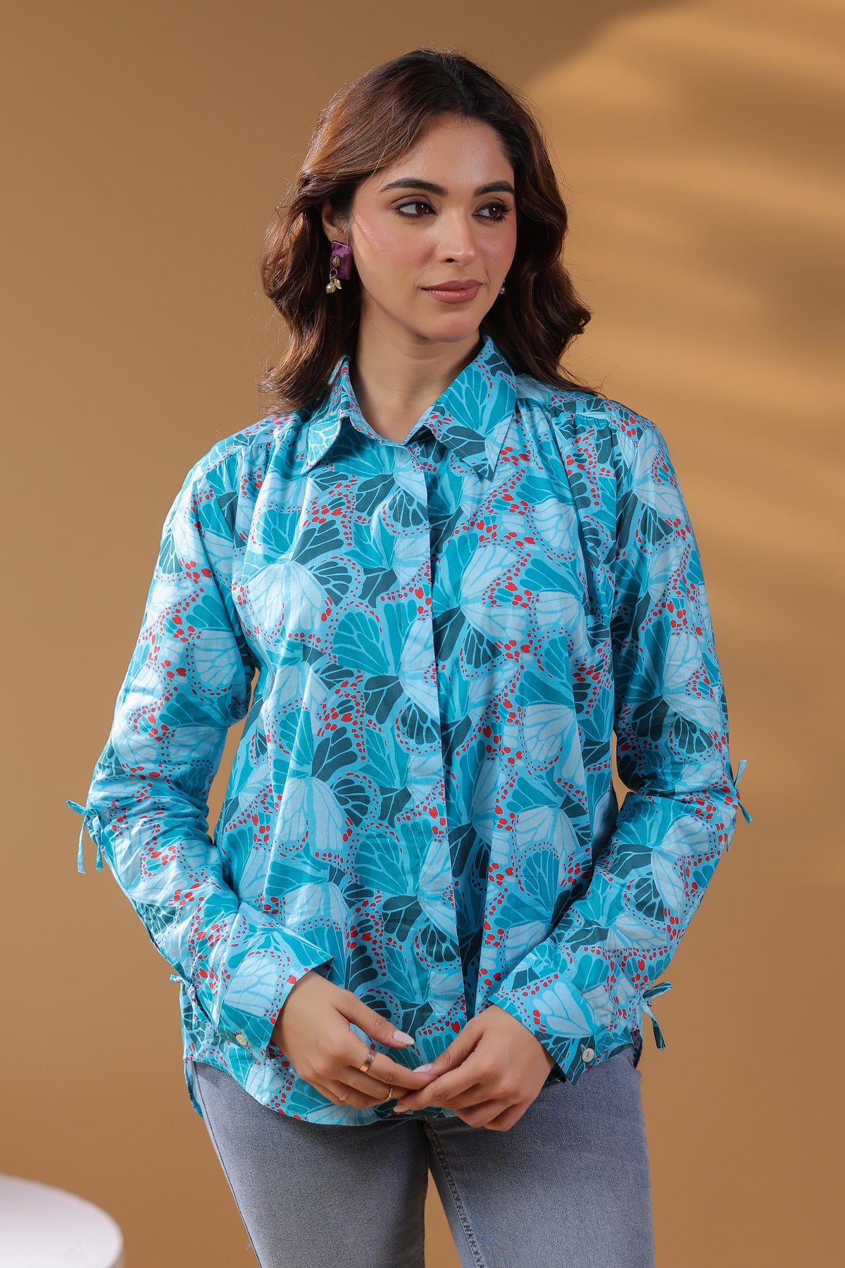 Women Self Design Printed Cotton Top
