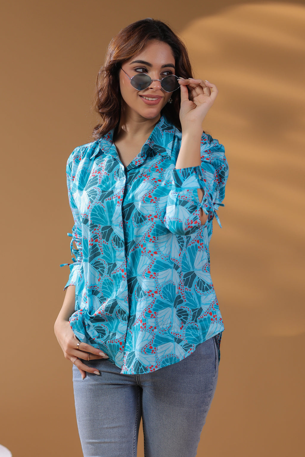 Women Self Design Printed Cotton Top