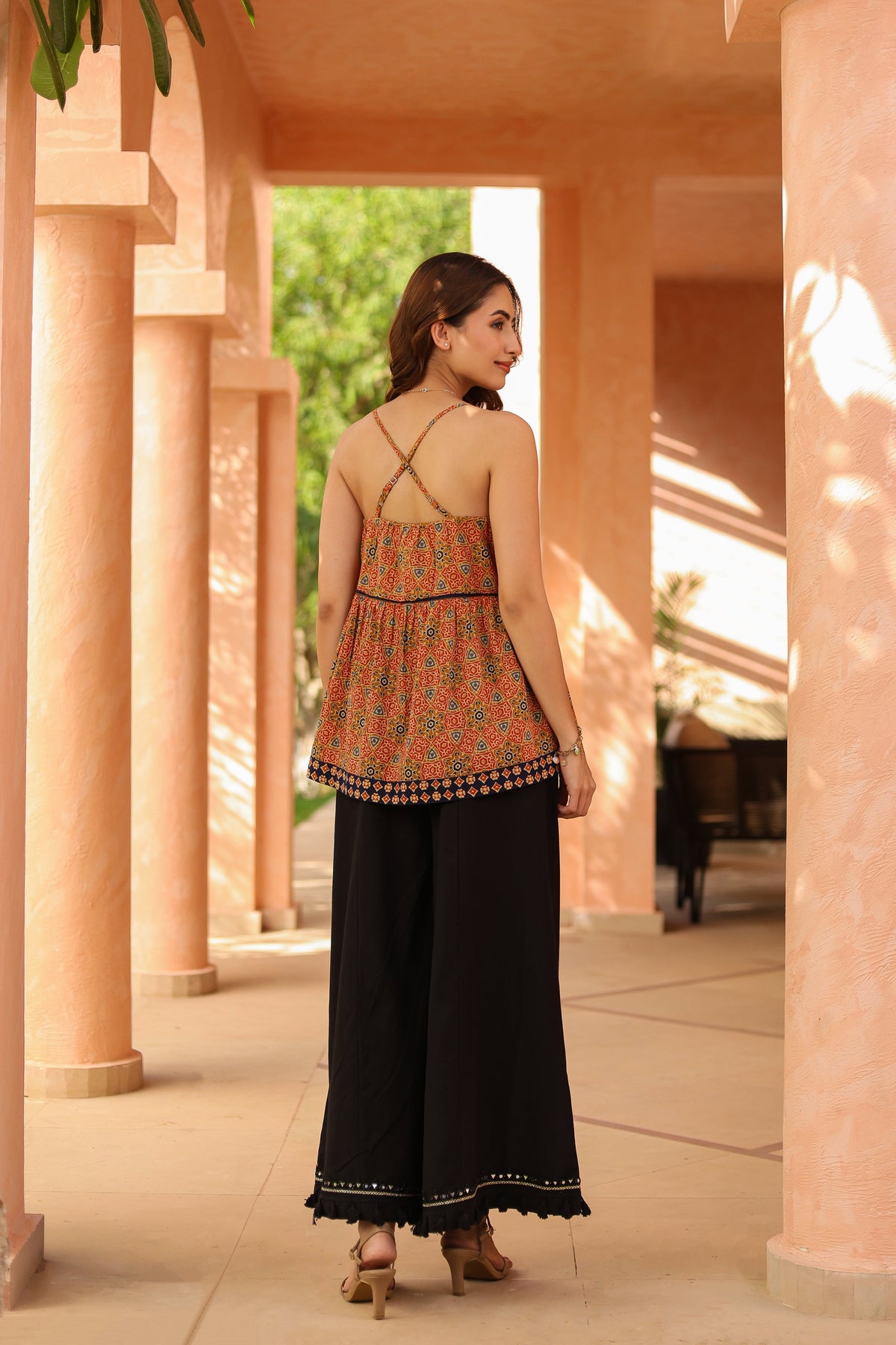 Women Printed Cotton Peplum Top