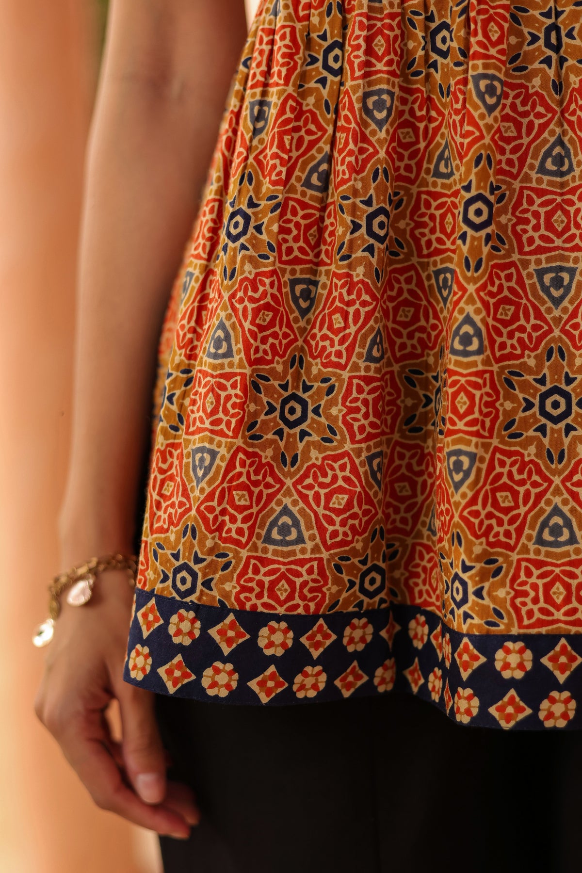 Women Printed Cotton Peplum Top
