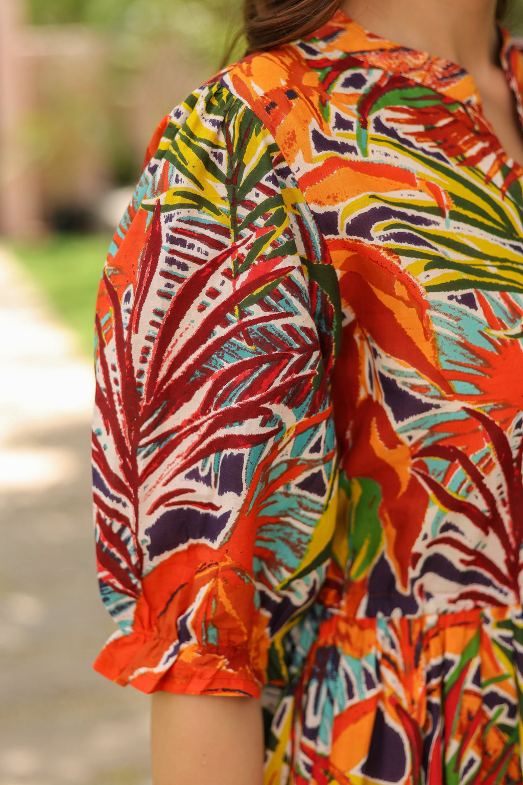 Women Printed Pure Cotton Fit & Flared Ethnic Dress