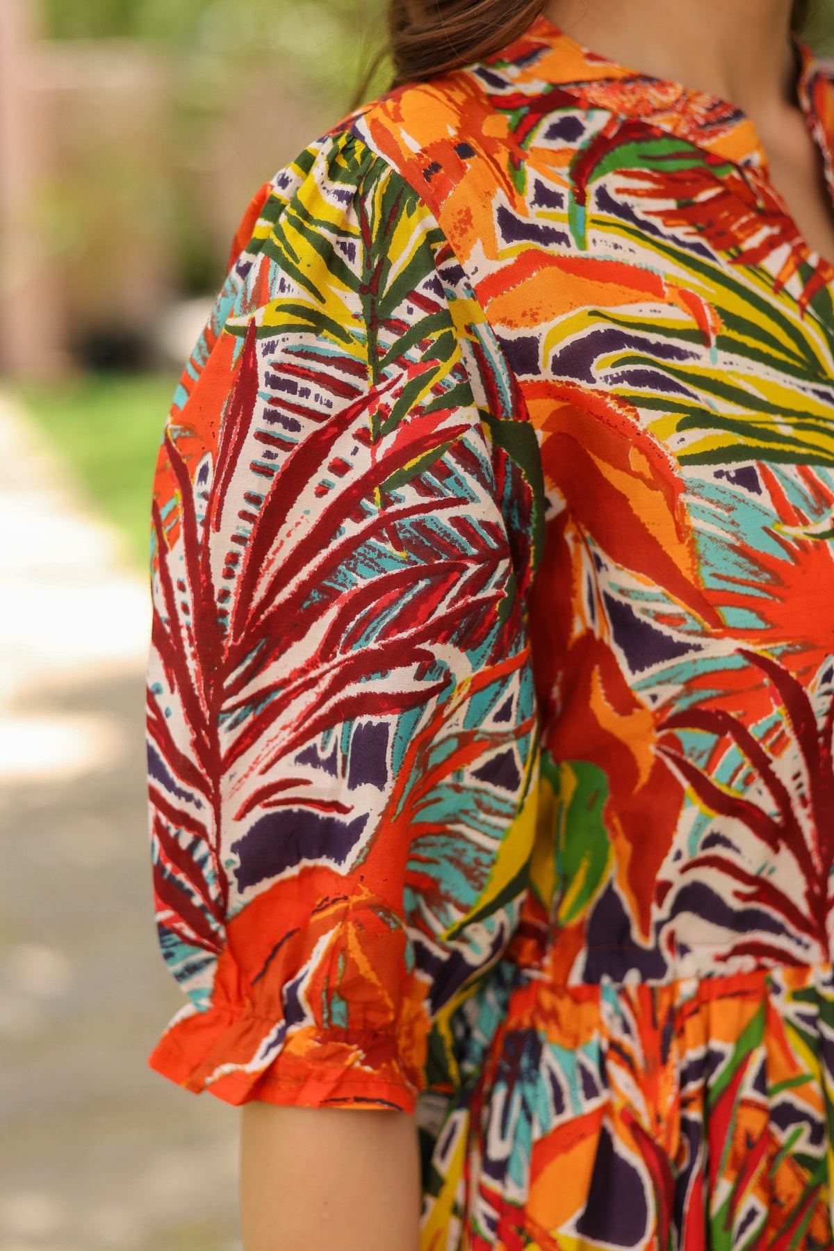 Women Printed Pure Cotton Fit & Flared Ethnic Dress