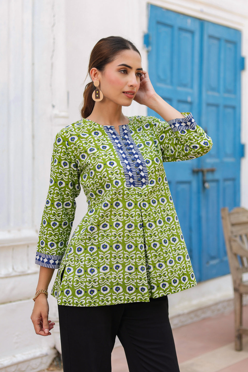 Women Floral Print Cotton Regular Top