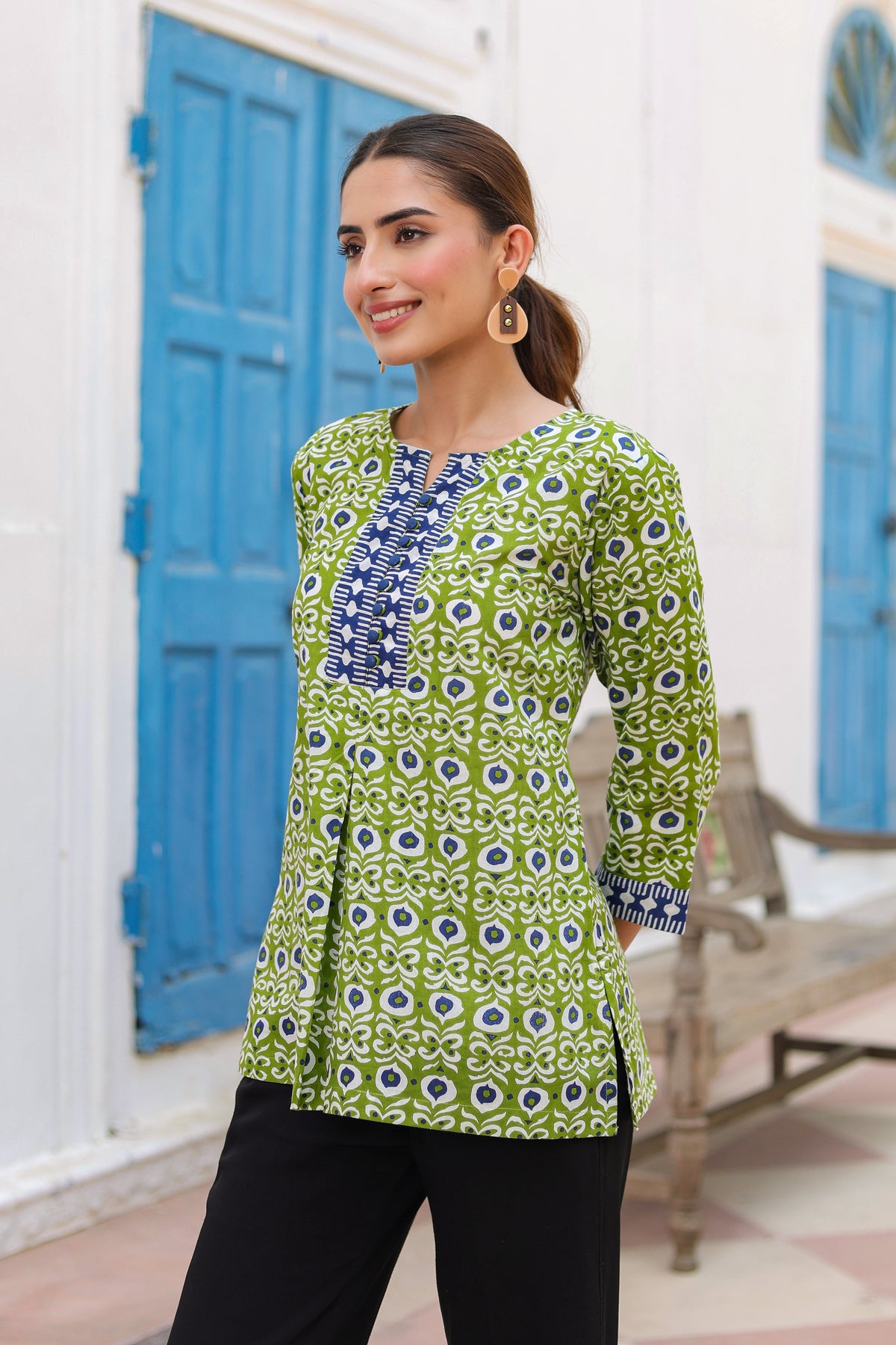 Women Floral Print Cotton Regular Top