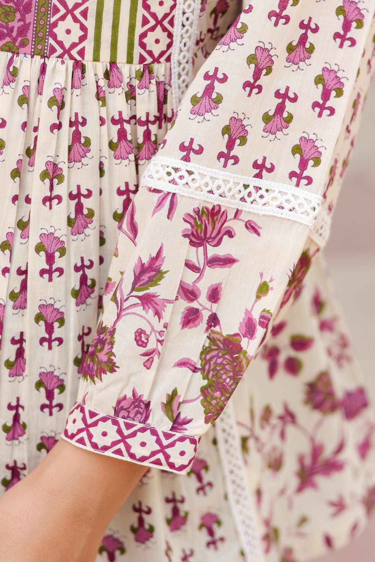 Women Floral Printed Cotton Peplum Top