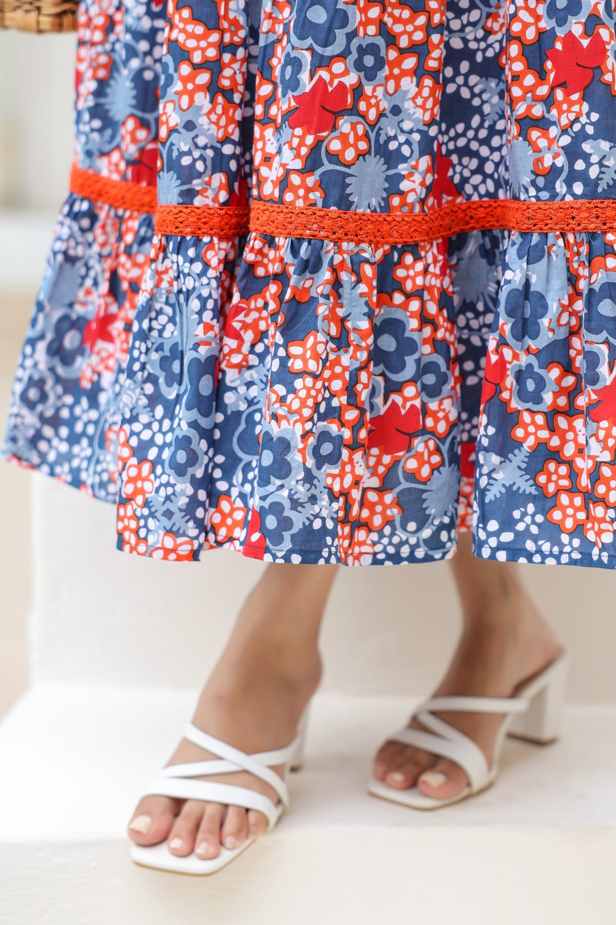 Pure Cotton Fit & Flared Midi-Dress
