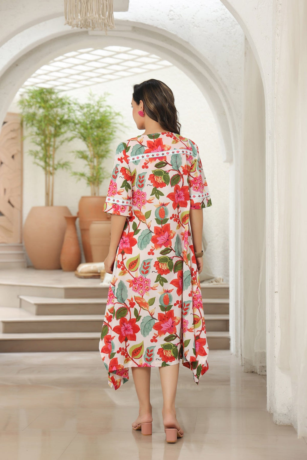 Pure Cotton A-line Midi Ethnic Dresses
