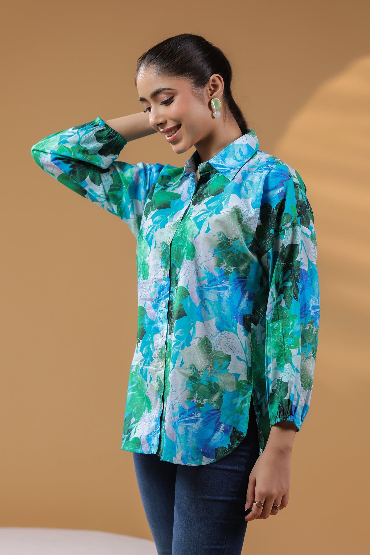 Women Floral Print Cotton Top