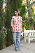 Floral Printed Round Neck Cotton Top