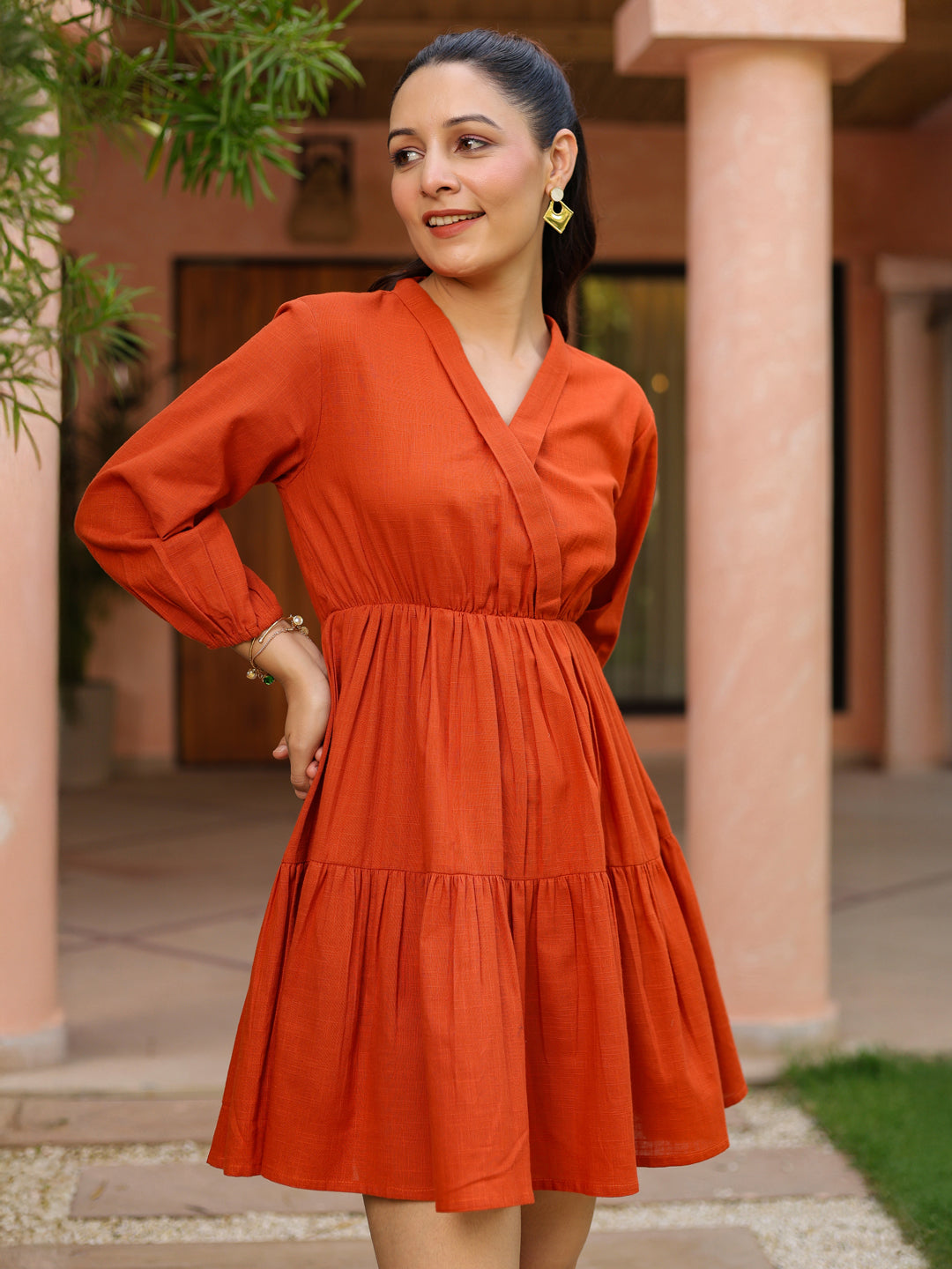 Women Solid Fit & Flare Dress