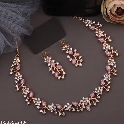 Pendant Earrings Chain Bracelet Ring for Women & Girls| Platinum Plated (Copy)