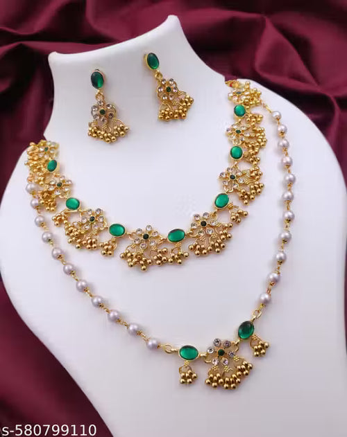 Fancy matte finish Jewelery Set diva Necklace Gold-plated jewellery set