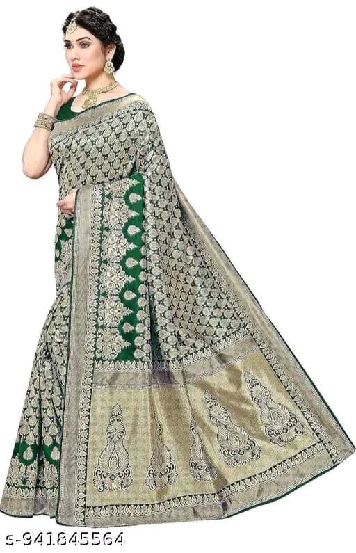 Women's Trendy Banarasi Kanjivaram Art Silk Saree with Blouse Material