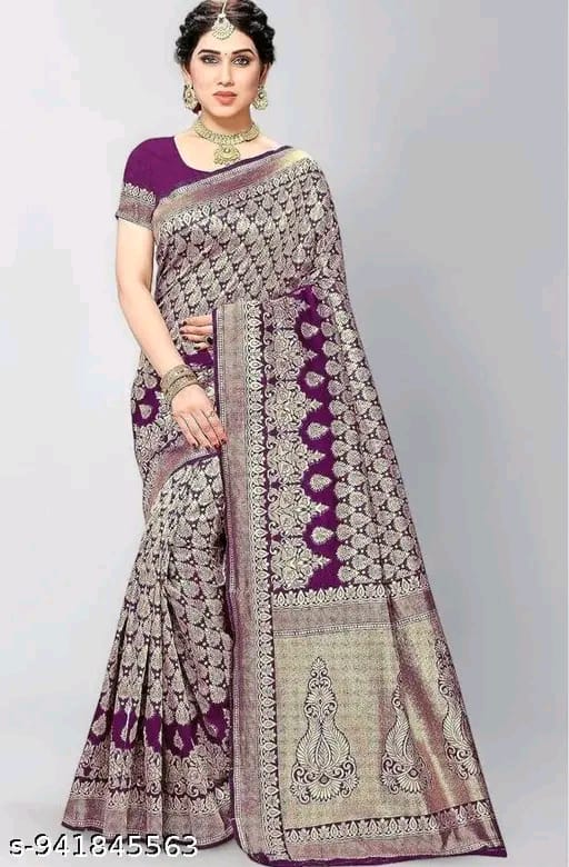 Women's Trendy Banarasi Kanjivaram Art Silk Saree with Blouse Material
