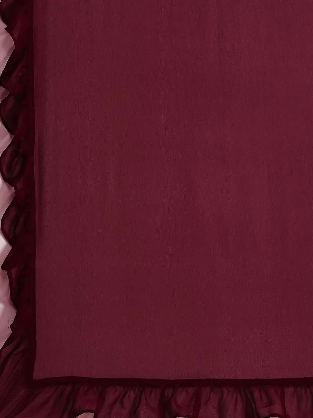 Burgundy Embellished Georgette Dhoti Saree