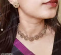 Designer Gold Plated Jewellery Set for Women || Traditional Design Necklace With Earrings Set For women And Girls || Goddess lakshmi Ji Jewellery Set For Women || Diwali Gift For Women and Girls || festive Wear Jewellery Set For Women
