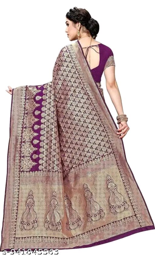 Women's Trendy Banarasi Kanjivaram Art Silk Saree with Blouse Material
