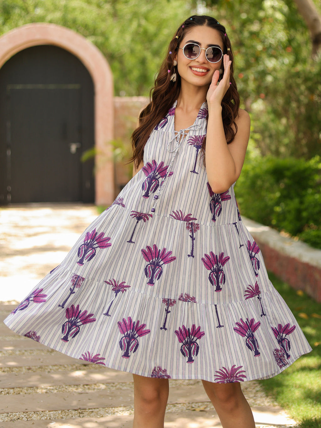 Women Printed Fit and Flare Knee Length Ethnic Dresses