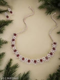 Cristen Enterprise Women Silver Plated Brown choker nacklace and matching earring set.